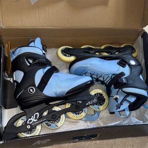 Alexis 80 Pro Women's Light Blue and Black Roller Skates by Skate Division